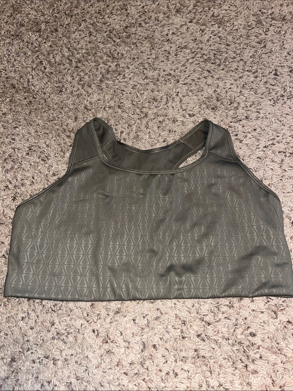 Nike Olive Green Patterned Racerback Crop Top